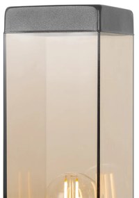 Moderné vonkajšie stojanové svietidlo tmavosivé s dymovým sklom 80 cm - Malios