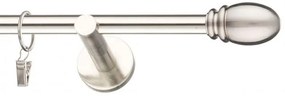 Dekorstudio Niklová jednoradová garniža OVAL 19mm Dĺžka: 140cm, Typ uchytenia: Držiak modern, Typ príslušenstva: Krúžky tiché so štipcami