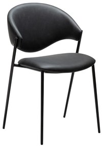 Čierna jedálenská stolička z imitácie kože Zone – DAN-FORM Denmark