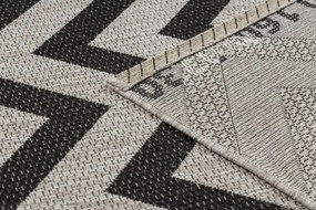 Koberec Šnúrkový SIZAL FLOORLUX 20340 strieb./čierny Cik Cak