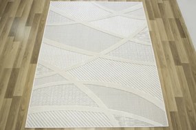 Šnúrkový koberec Stella D425A sivý / strieborný / krémový
