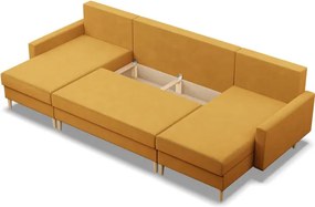 Sedacia súprava BLANK Elegant v tvare U žltá