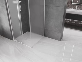 Mexen Velar L, sprchový kút s posuvnými dverami 110 x 110 cm, 8mm sklo námraza, biela matná, 871-110-110-33-20