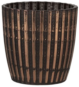 Sklenený vrúbkovaný svietnik Zhanna S - Ø 7 * 7 cm