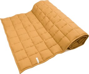 Ľanová prešívaná deka karamelová 70x140cm