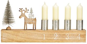 Adventný drevený svietnik DEER 31x16 cm prírodný