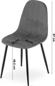Jedálenská stolička PADVA VELVET, zelená