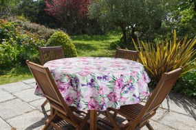 Dekorstudio Vodeodolný okrúhly obrus GARDEN - ružový 150 cm