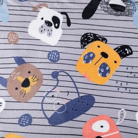 Mikroplyšová deka PSÍCI ŠEDÁ 150 x 200 cm