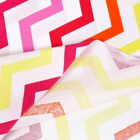 Biante Detský bavlnený záves Sandra SA-379 Žlto-ružovo-červené cik-cak pásiky 150x160 cm