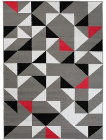 Kusový koberec PP Lester sivočervený 200x200cm