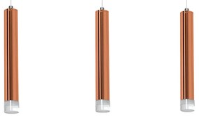 Závesné svietidlo Copper, 3x medené kovové tienidlo, c