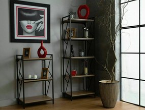 Regál Tablo 05 180 cm dub přírodní/černý