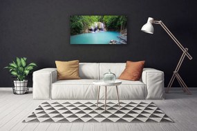Obraz na plátne Vodopád les jazero príroda 120x60 cm
