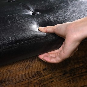 Lavica s botníkom TAYLOR 70x30 cm, rustikálne hnedá/čierna