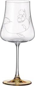 BOHEMIA IDUNA AMBER BOTTOM POHÁR NA VÍNO 650ML SADA 6KS