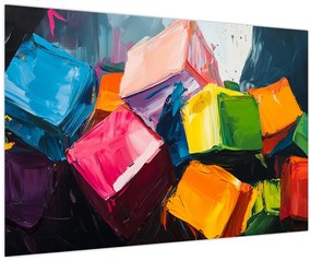 Obraz - Farebné kocky (90x60 cm)