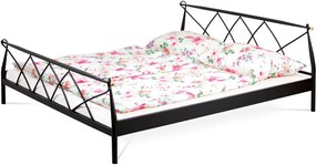 KOVOVÁ posteľ dvojlôžková, 180x200, kov matný čierny