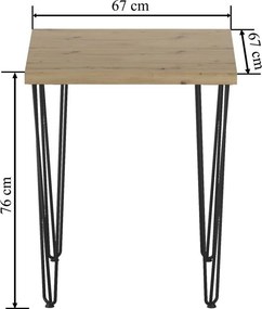Vintino Jedálenský stôl RAVEN 67 × 67 cm – dub artisan / čierny