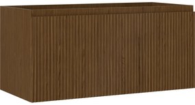 Mexen Rivel, kúpeľňová skrinka 100 cm, 1 zásuvka, drážkovaná, orech, 91A20-10047-1-BF86