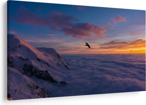 Obraz pri západe slnka, Mt. blanc (90x60 cm)