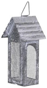 Sivá plechová antik lampáš domček Candle house - 8*6*16 cm