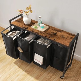 Koš na prádlo Vasagle Pietro 159 l hnědý/černý