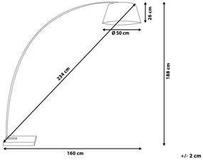 Stojaca lampa 188 cm sivá BENUE Beliani