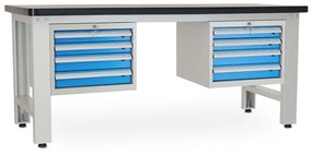 Dielenský stôl Solid MDF-44, 210 cm, 2 závesné boxy, čierna