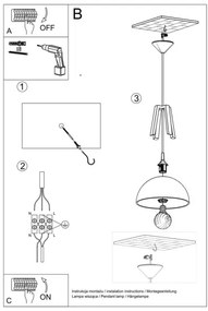 Sollux SL.0390 - Luster na lanku CASCO 1xE27/60W/230V pr. 30 cm