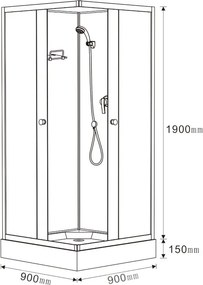 BPS-koupelny Sprchový box WSH314B 90 90x90