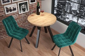 Vintino Jedálenský okrúhly stôl ARDEN 80 cm – dub artisan / čierna oceľ