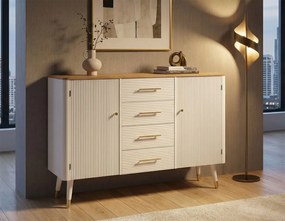Komoda Matera 117 cm biela/hnedá