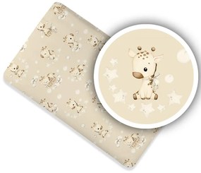 Ankras, bavlnená plachta/ prestieradlo s gumičkou, Žirafky béžové, Rozmer 120x60