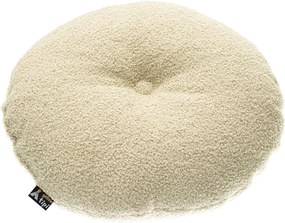Okrúhly vankúš s gombíkom farba produktu béžová látka zapletaná
