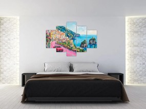 Obraz - Ružová cesta na pobreží (150x105 cm)