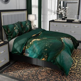 Saténové posteľné obliečky MINERÁLY tmavo zelené