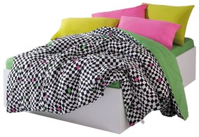 Čierno-biele obliečky na dvojlôžko/predĺžené z bavlny Renforcé s plachtou/4-dielne 200x220 cm Dazzle – Mijolnir