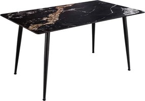 Keramický jedálenský stôl Garold 140 cm čierny / pieskový