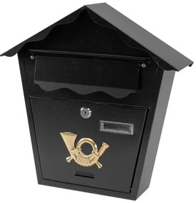 Poštová schránka ROMANTIC, čierna (360 x 355 x 100 mm)