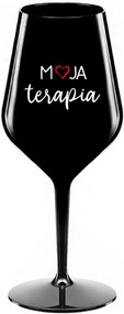 MOJA TERAPIA - čierny nerozbitný pohár na víno 470 ml