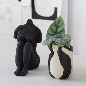 Čierno-biely keramický kelímok na zubné kefky Icon - Mette Ditmer Denmark