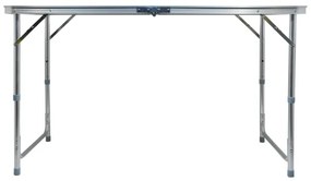 Skladací kempingový stôl hnedá/chróm