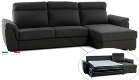 Rohová sedacia súprava na každodenné spanie AZZURRA br. FIORELLO s rozkladom, pravá, 140, tm. šedá (jazz 22 graphite)