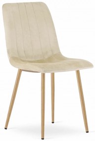 Jedálenský set 1 + 4, biely jedálenský stôl ADRIA 120x80 cm + krémová zamatová stolička LAVA