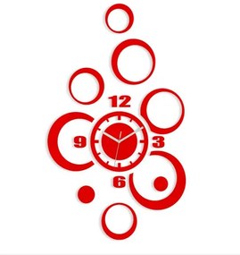 3D nalepovacie hodiny Alladyn červené