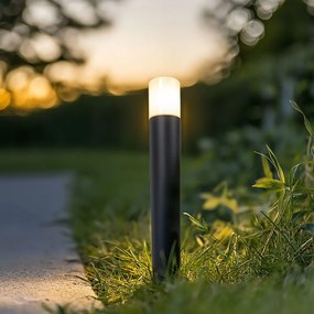 Vonkajšia lampa čierna s opálovým bielym tienidlom 50 cm - Odense