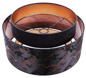 Závesné svietidlo Werona duo 3, 1x čierne textilné tienidlo so vzorom, c