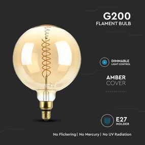 LED Stmievateľná žiarovka FILAMENT G200 E27/8W/230V 1800K
