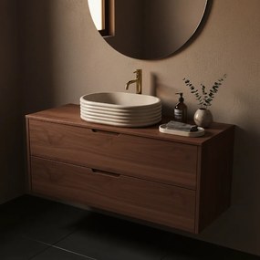 Umývadlo na dosku z kompozitného kameňa REA NICOLETTA BEIGE 50x36 cm, béžová
